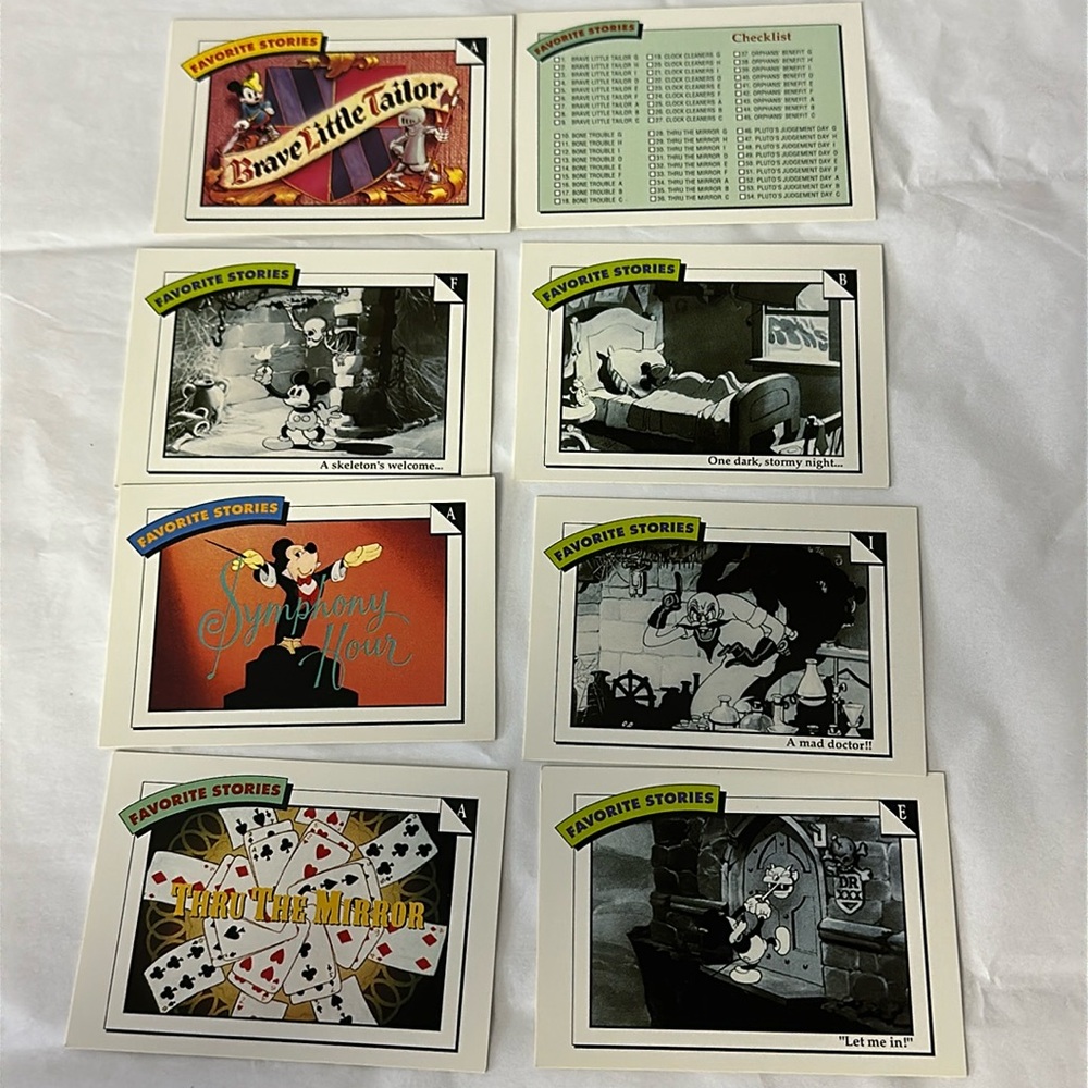 Vintage 1991 Impel Disney Favorite Stories Collectible Trading Cards 8 Cards